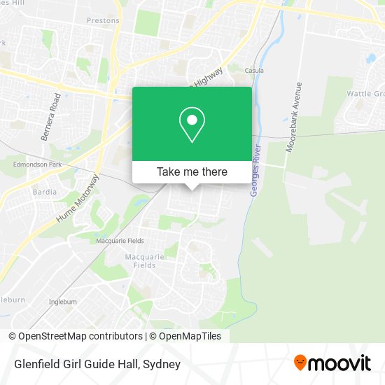 Mapa Glenfield Girl Guide Hall