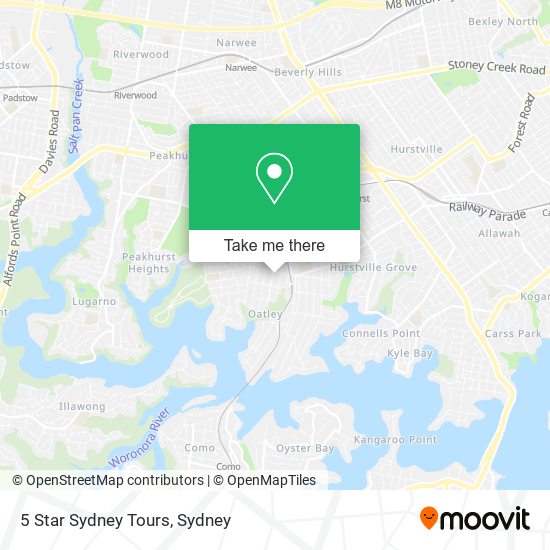5 Star Sydney Tours map