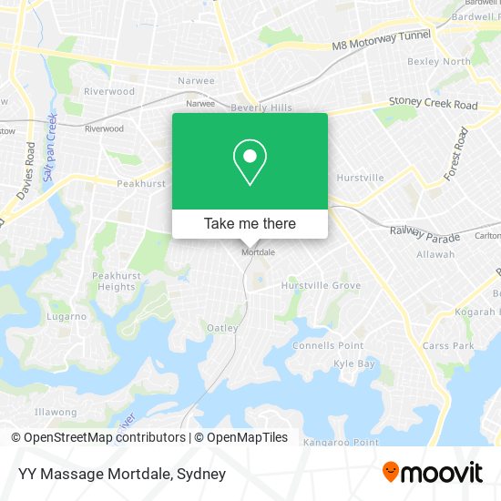 Mapa YY Massage Mortdale