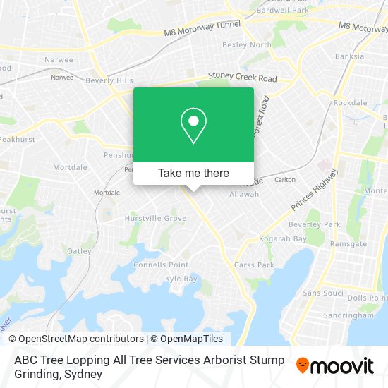 Mapa ABC Tree Lopping All Tree Services Arborist Stump Grinding