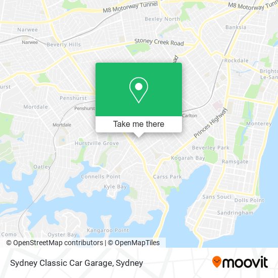 Sydney Classic Car Garage map