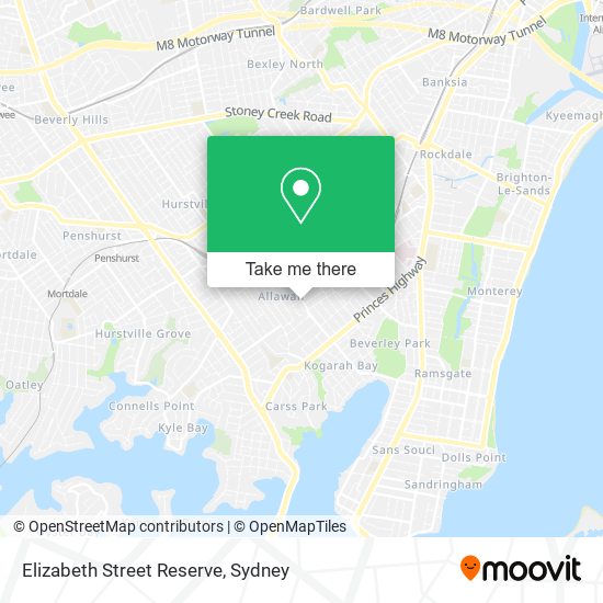 Mapa Elizabeth Street Reserve