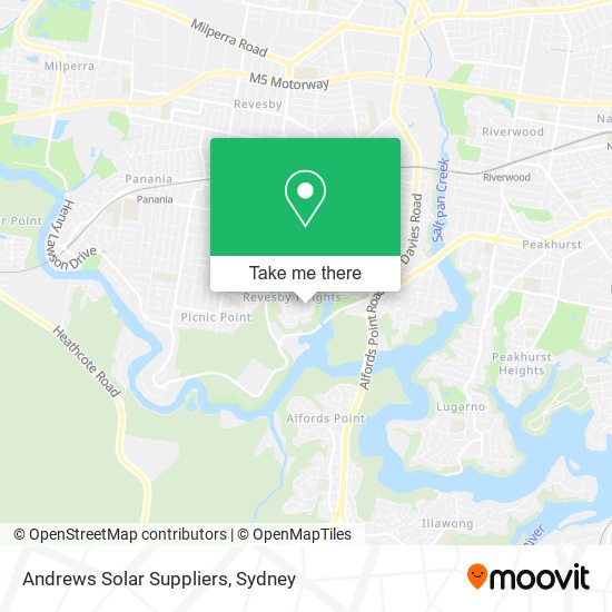 Mapa Andrews Solar Suppliers