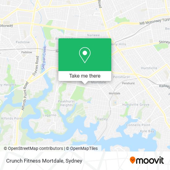 Crunch Fitness Mortdale map