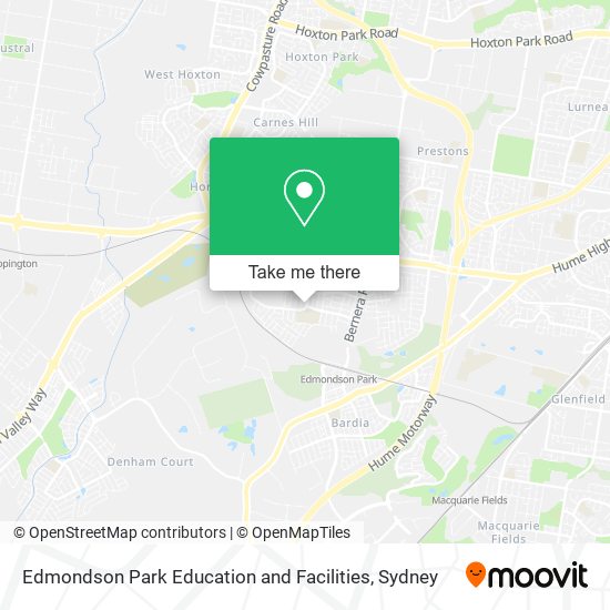 Edmondson Park Education and Facilities map