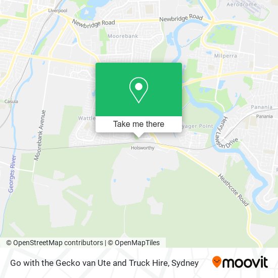 Go with the Gecko van Ute and Truck Hire map