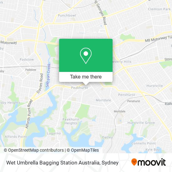 Wet Umbrella Bagging Station Australia map