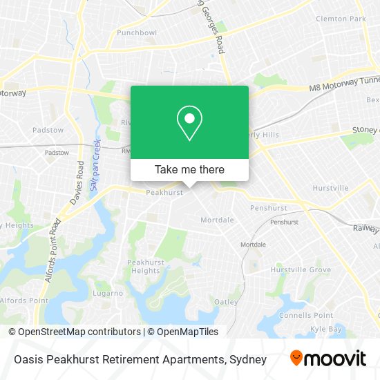 Oasis Peakhurst Retirement Apartments map