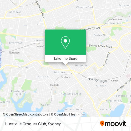 Hurstville Croquet Club map