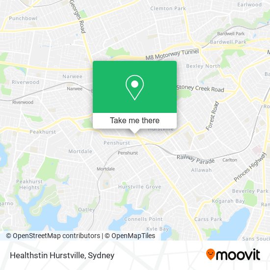 Healthstin Hurstville map