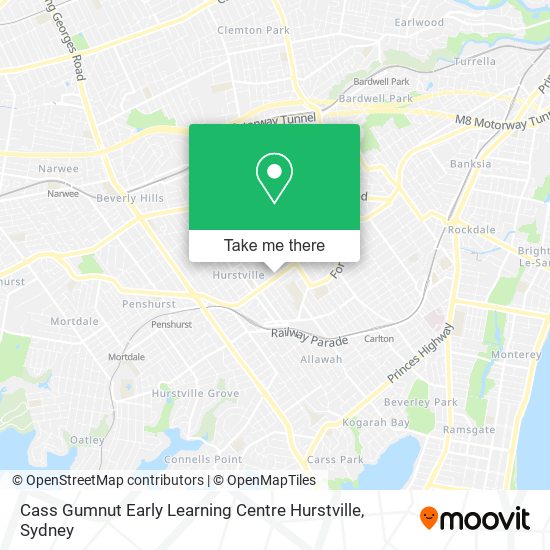 Mapa Cass Gumnut Early Learning Centre Hurstville