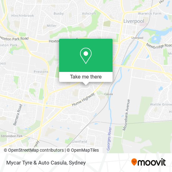 Mapa Mycar Tyre & Auto Casula