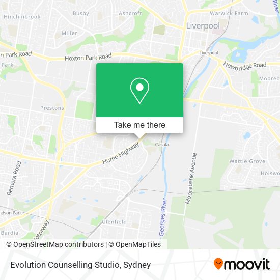 Evolution Counselling Studio map