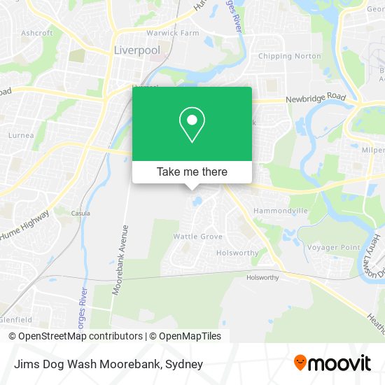 Mapa Jims Dog Wash Moorebank