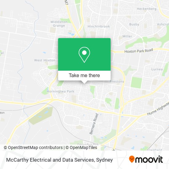 McCarthy Electrical and Data Services map