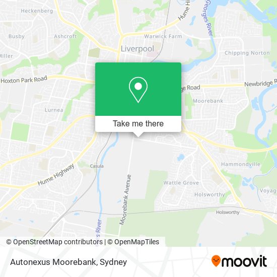 Mapa Autonexus Moorebank