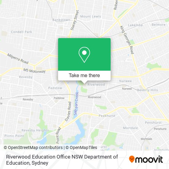 Mapa Riverwood Education Office NSW Department of Education
