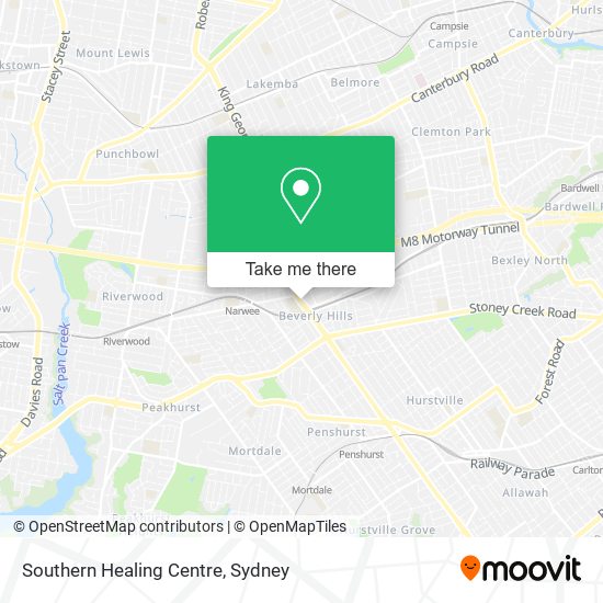 Southern Healing Centre map