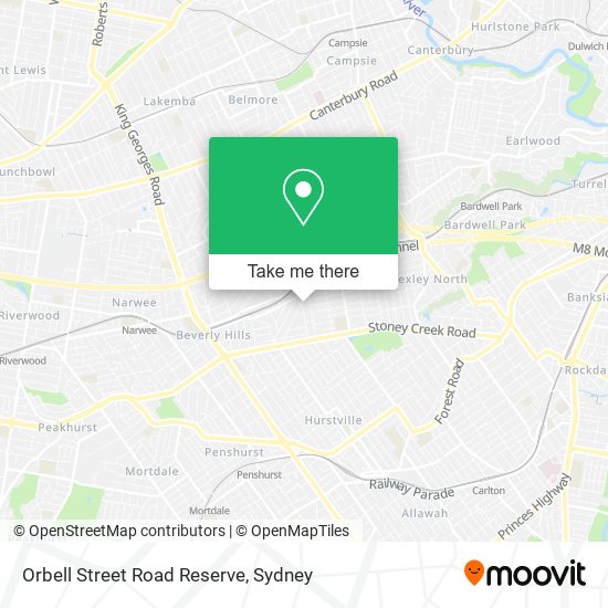 Orbell Street Road Reserve map
