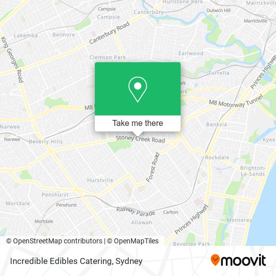 Incredible Edibles Catering map