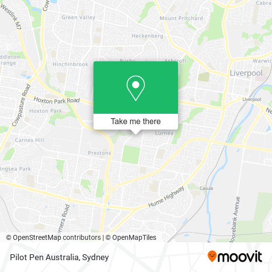 Pilot Pen Australia map