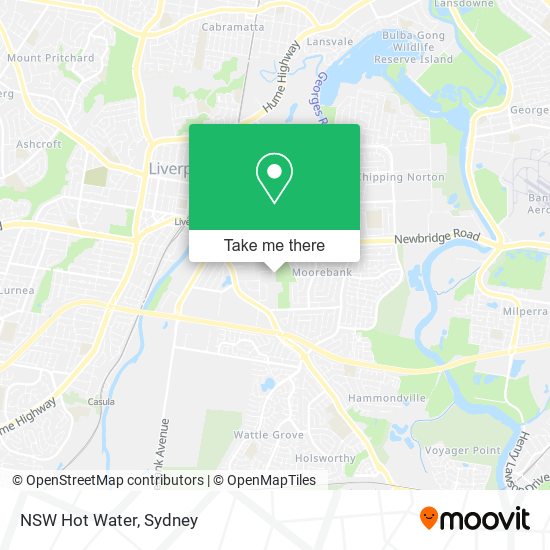 Mapa NSW Hot Water