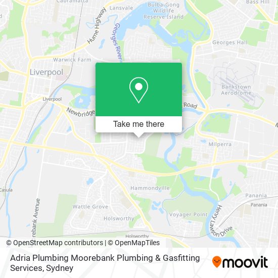 Mapa Adria Plumbing Moorebank Plumbing & Gasfitting Services