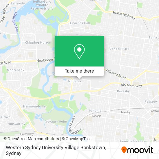 Western Sydney University Village Bankstown map