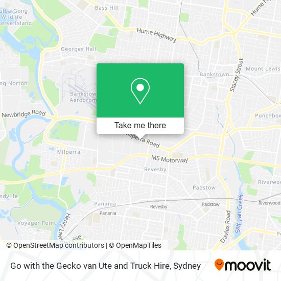 Go with the Gecko van Ute and Truck Hire map