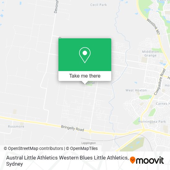 Austral Little Athletics Western Blues Little Athletics map