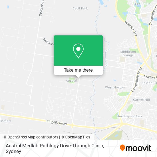 Austral Medlab Pathlogy Drive-Through Clinic map