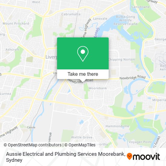 Aussie Electrical and Plumbing Services Moorebank map