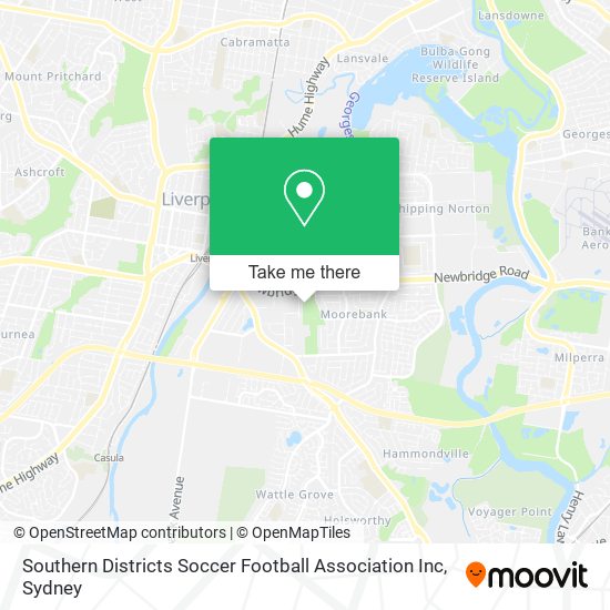 Mapa Southern Districts Soccer Football Association Inc