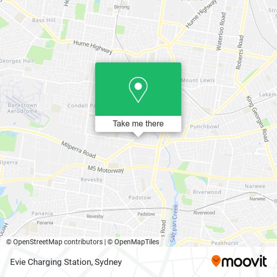 Mapa Evie Charging Station