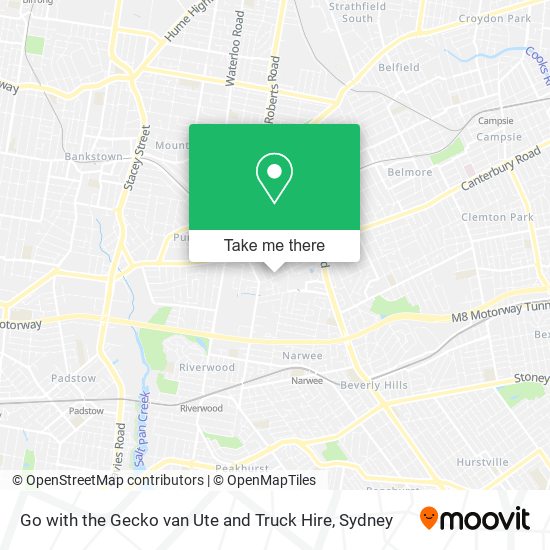 Go with the Gecko van Ute and Truck Hire map