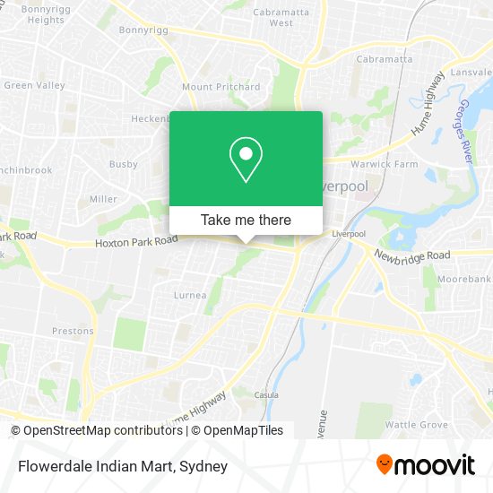 Mapa Flowerdale Indian Mart