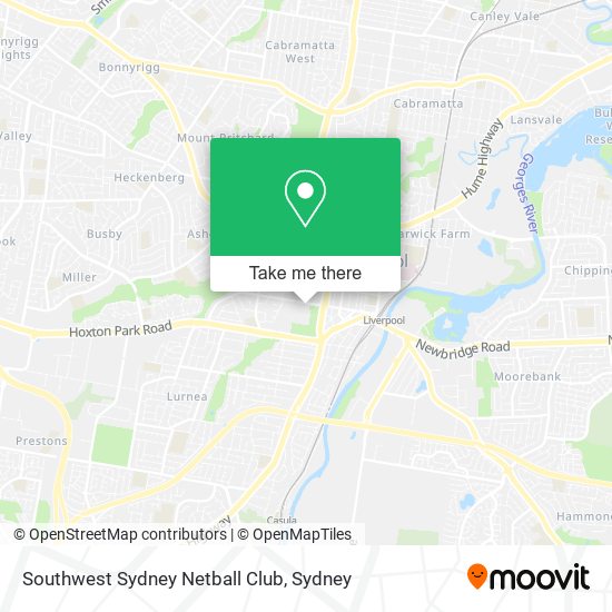 Southwest Sydney Netball Club map