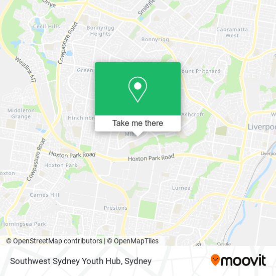 Mapa Southwest Sydney Youth Hub