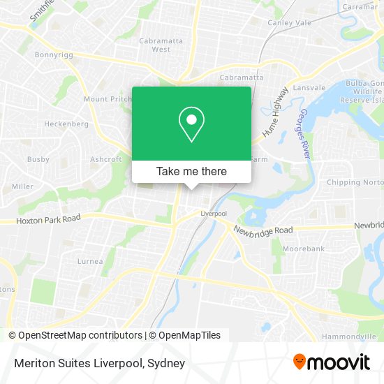 Meriton Suites Liverpool map