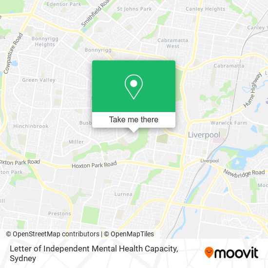 Letter of Independent Mental Health Capacity map