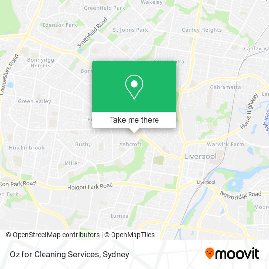Oz for Cleaning Services map