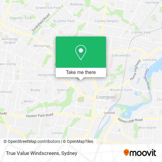 True Value Windscreens map