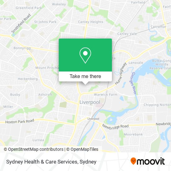 Sydney Health & Care Services map