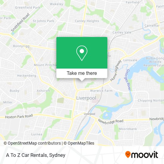 A To Z Car Rentals map