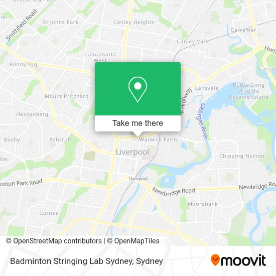 Mapa Badminton Stringing Lab Sydney