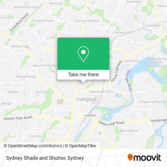 Sydney Shade and Shutter map