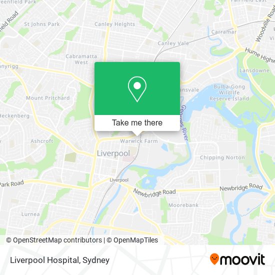 Liverpool Hospital map