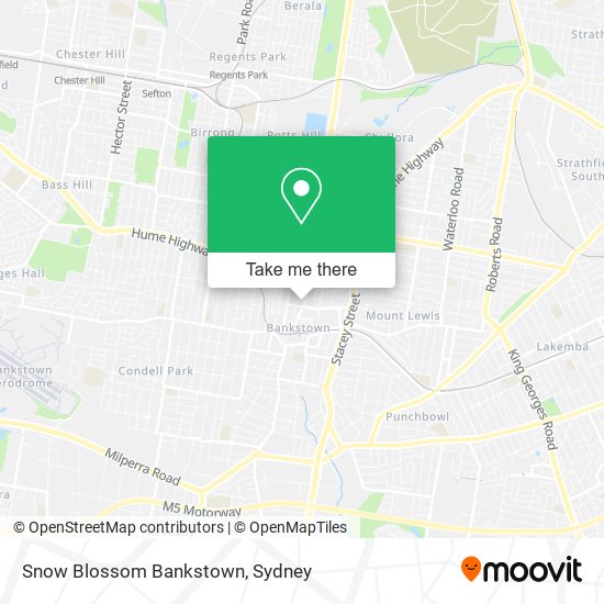 Mapa Snow Blossom Bankstown