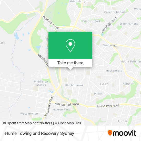 Hume Towing and Recovery map