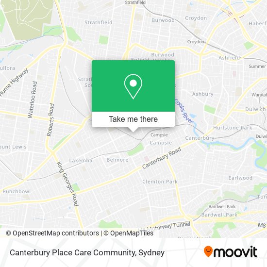 Mapa Canterbury Place Care Community